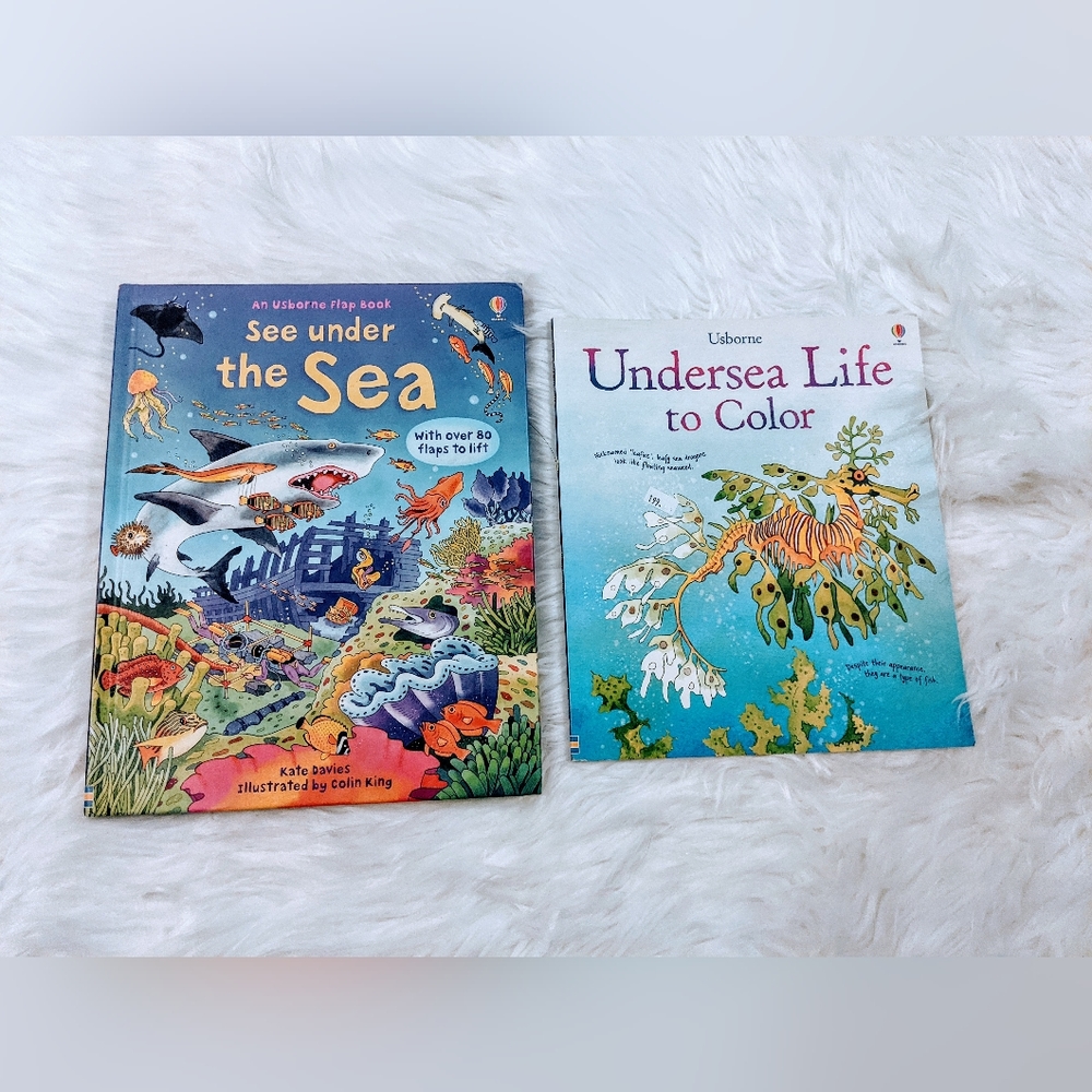 Usborne "See Under the Sea" & "Color Under the Sea" Book Lot